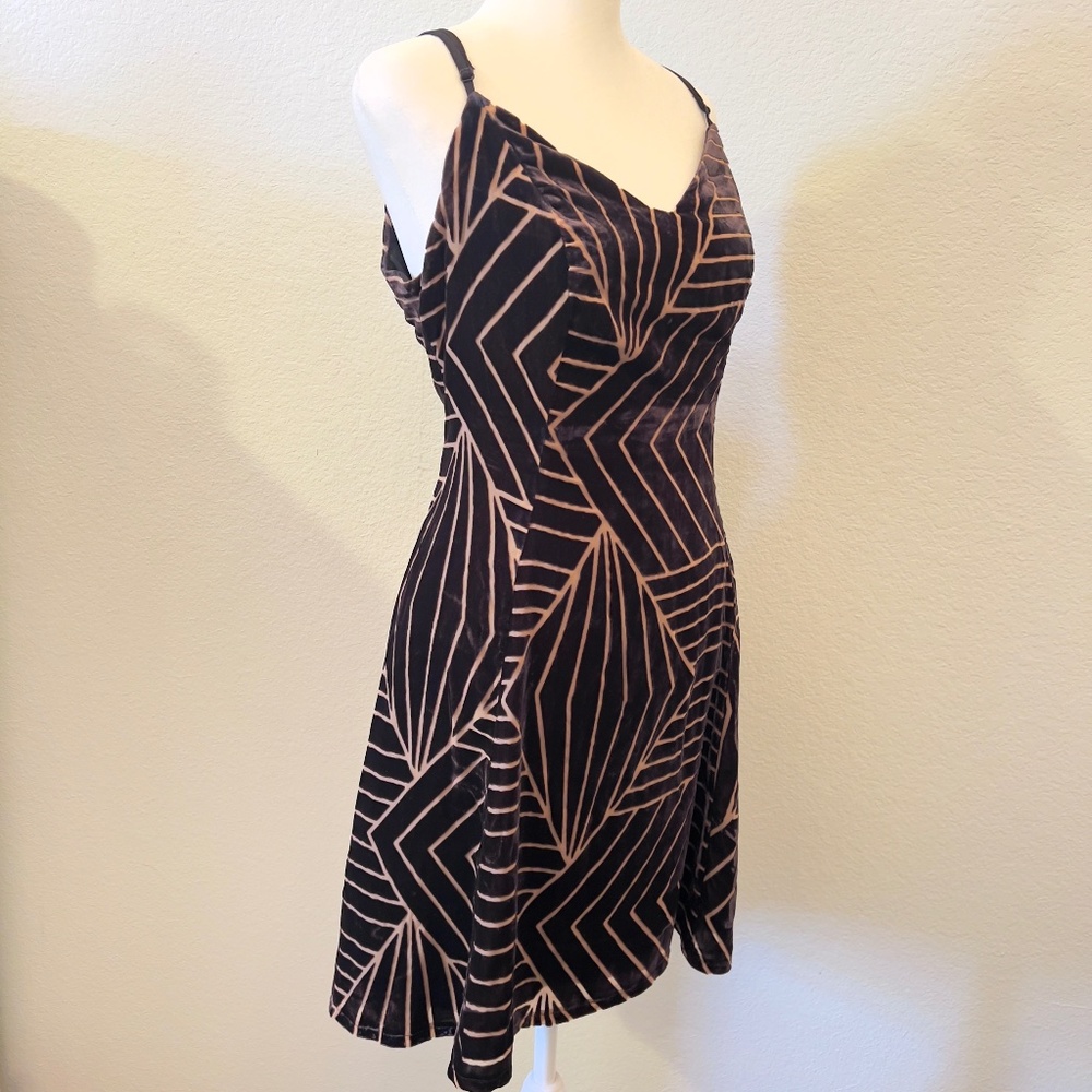 Silence + Noise Urban Outfitters Velvet Geometric Dress w/ Low Back